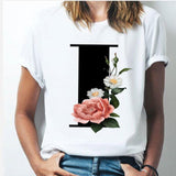26 alphabet letter women T-shirt Girl