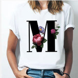 26 alphabet letter women T-shirt Girl