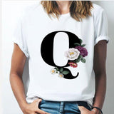 26 alphabet letter women T-shirt Girl