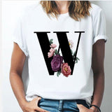 26 alphabet letter women T-shirt Girl