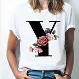 26 alphabet letter women T-shirt Girl
