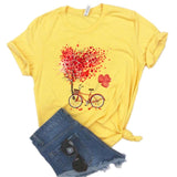 Women Bicycle Black T Shirt Girl Harajuku Korean Style Graphic Tops 2020 Kawaii Female T-shirt,Drop Ship