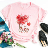 Women Bicycle Black T Shirt Girl Harajuku Korean Style Graphic Tops 2020 Kawaii Female T-shirt,Drop Ship