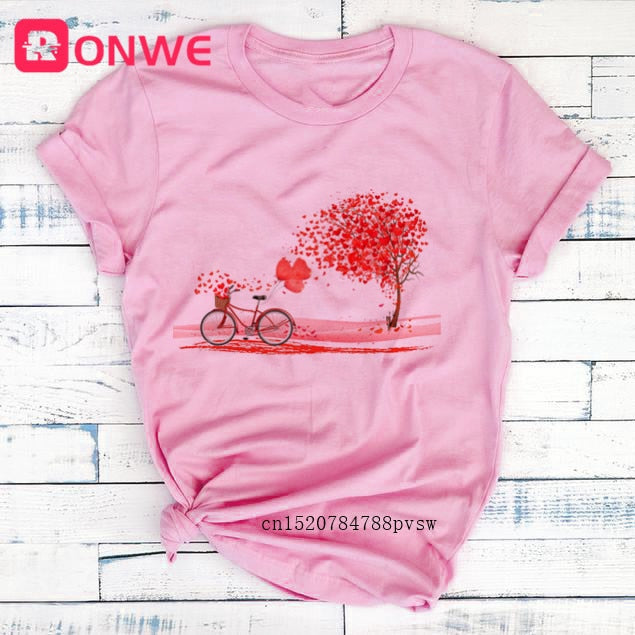 Women Bicycle Black T Shirt Girl Harajuku Korean Style Graphic Tops 2020 Kawaii Female T-shirt,Drop Ship