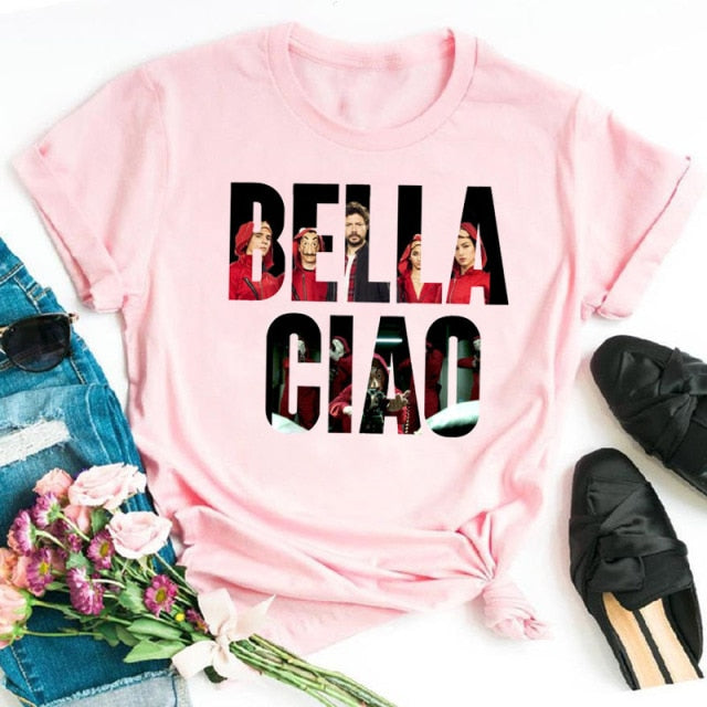 La Casa De Papel Tshirt Money Heist Tees TV Series T Shirt Women T Short Sleeve House of Paper Funny Female T-Shirt Tops