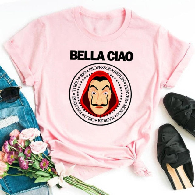 La Casa De Papel Tshirt Money Heist Tees TV Series T Shirt Women T Short Sleeve House of Paper Funny Female T-Shirt Tops