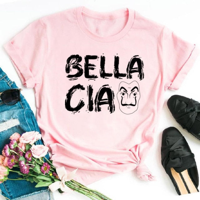 La Casa De Papel Tshirt Money Heist Tees TV Series T Shirt Women T Short Sleeve House of Paper Funny Female T-Shirt Tops