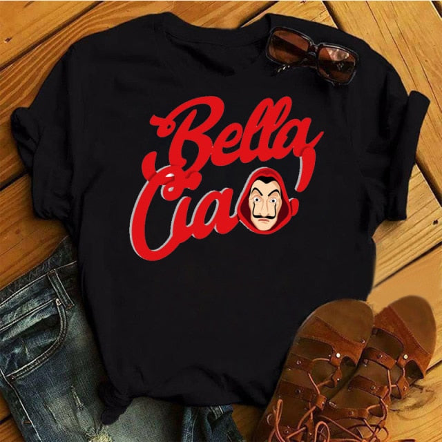 La Casa De Papel Tshirt Money Heist Tees TV Series T Shirt Women T Short Sleeve House of Paper Funny Female T-Shirt Tops