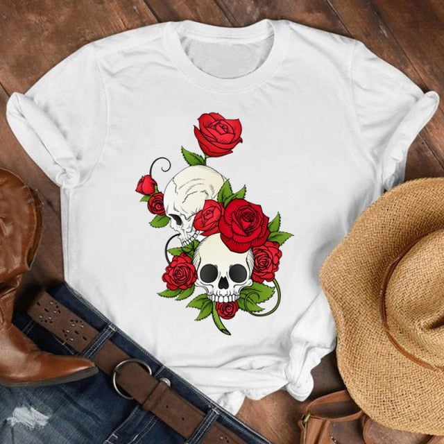 Women Lady Cartoon Butterfly Floral Elegant 2020 Fall Autumn Shirt Clothes Tshirt Tee Womens Top Female Print T Graphic T-shirt