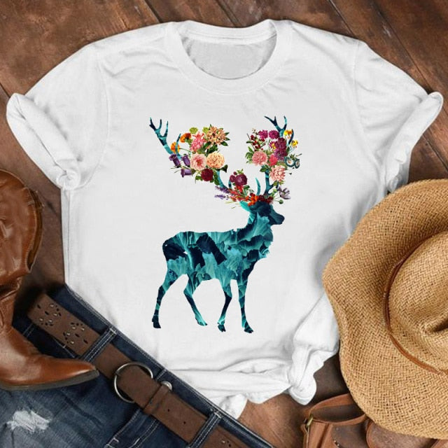 Women Lady Cartoon Butterfly Floral Elegant 2020 Fall Autumn Shirt Clothes Tshirt Tee Womens Top Female Print T Graphic T-shirt