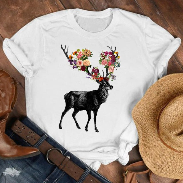 Women Lady Cartoon Butterfly Floral Elegant 2020 Fall Autumn Shirt Clothes Tshirt Tee Womens Top Female Print T Graphic T-shirt