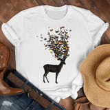 Women Lady Cartoon Butterfly Floral Elegant 2020 Fall Autumn Shirt Clothes Tshirt Tee Womens Top Female Print T Graphic T-shirt