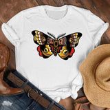 Women Lady Cartoon Butterfly Floral Elegant 2020 Fall Autumn Shirt Clothes Tshirt Tee Womens Top Female Print T Graphic T-shirt