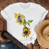 Women Lady Cartoon Butterfly Floral Elegant 2020 Fall Autumn Shirt Clothes Tshirt Tee Womens Top Female Print T Graphic T-shirt