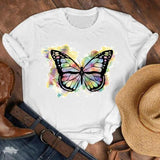 Women Lady Cartoon Butterfly Floral Elegant 2020 Fall Autumn Shirt Clothes Tshirt Tee Womens Top Female Print T Graphic T-shirt