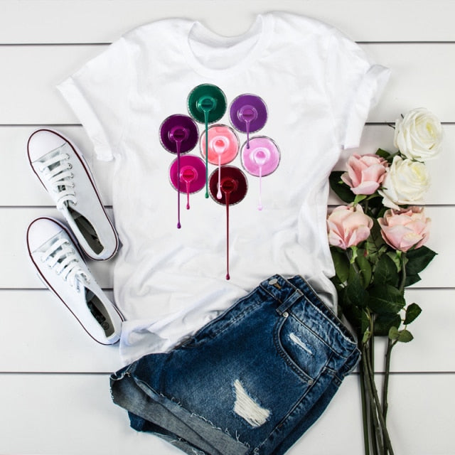 Women 2021 3D Print 90s  Fashion Tops Tumblr Tshirts T Clothes Shirt Womens Ladies Graphic Female Tee T-Shirt Clothing