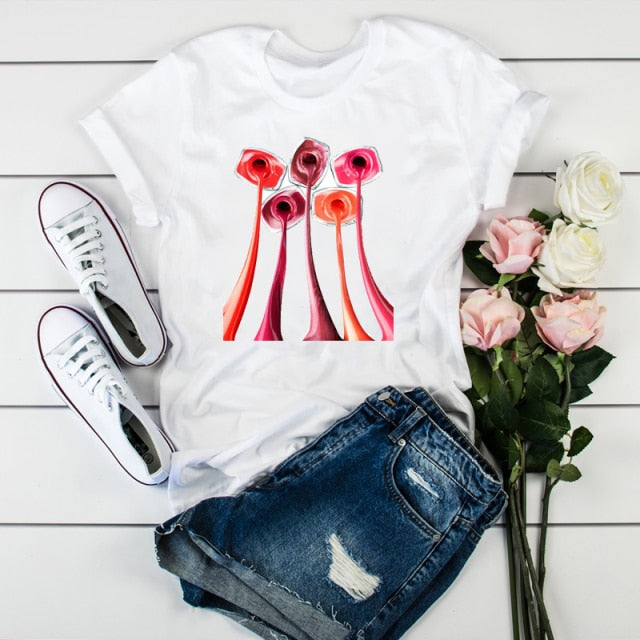 Women 2021 3D Print 90s  Fashion Tops Tumblr Tshirts T Clothes Shirt Womens Ladies Graphic Female Tee T-Shirt Clothing