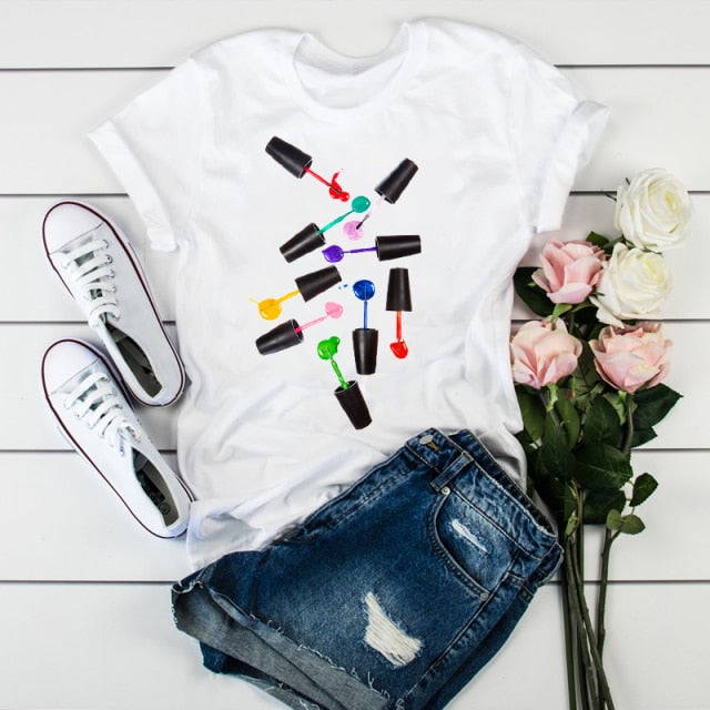 Women 2021 3D Print 90s  Fashion Tops Tumblr Tshirts T Clothes Shirt Womens Ladies Graphic Female Tee T-Shirt Clothing