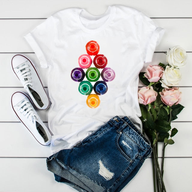 Women 2021 3D Print 90s  Fashion Tops Tumblr Tshirts T Clothes Shirt Womens Ladies Graphic Female Tee T-Shirt Clothing