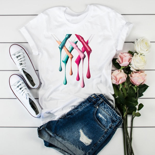 Women 2021 3D Print 90s  Fashion Tops Tumblr Tshirts T Clothes Shirt Womens Ladies Graphic Female Tee T-Shirt Clothing
