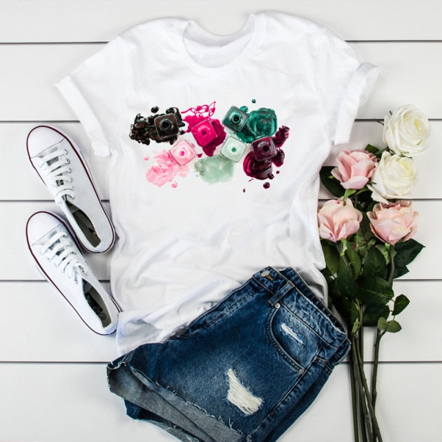 Women 2021 3D Print 90s  Fashion Tops Tumblr Tshirts T Clothes Shirt Womens Ladies Graphic Female Tee T-Shirt Clothing
