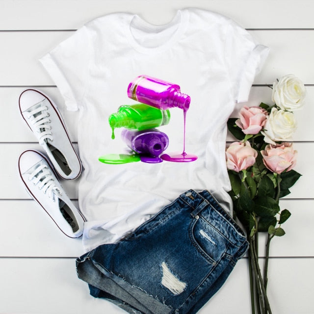 Women 2021 3D Print 90s  Fashion Tops Tumblr Tshirts T Clothes Shirt Womens Ladies Graphic Female Tee T-Shirt Clothing