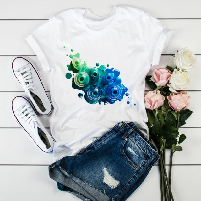 Women 2021 3D Print 90s  Fashion Tops Tumblr Tshirts T Clothes Shirt Womens Ladies Graphic Female Tee T-Shirt Clothing