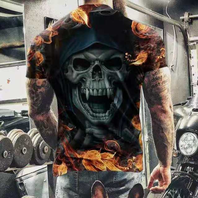 2021 Summer New Skull Printed T Shirt