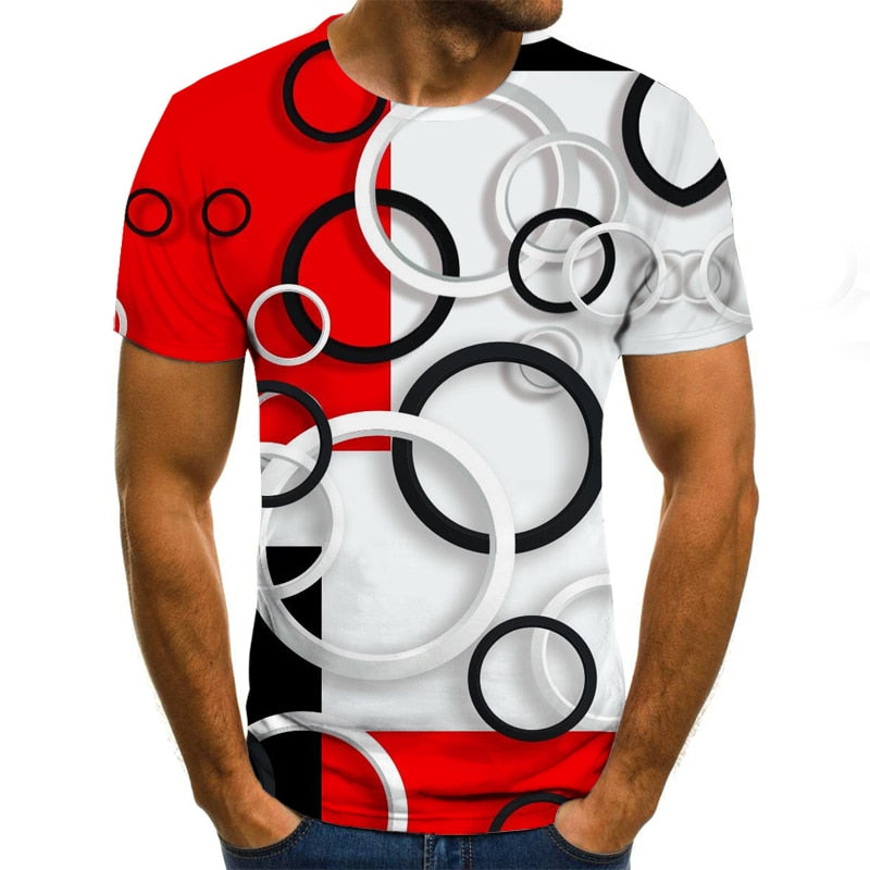 Summer Three-Dimensional Men T-Shirt Fashion O-Neck Casual Short Sleeve Oversized T-Shirt  Punk Style Casual Comfortable  Tops