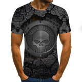 Summer Three-Dimensional Men T-Shirt Fashion O-Neck Casual Short Sleeve Oversized T-Shirt  Punk Style Casual Comfortable  Tops