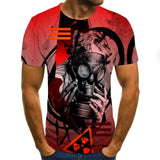 Summer Three-Dimensional Men T-Shirt Fashion O-Neck Casual Short Sleeve Oversized T-Shirt  Punk Style Casual Comfortable  Tops