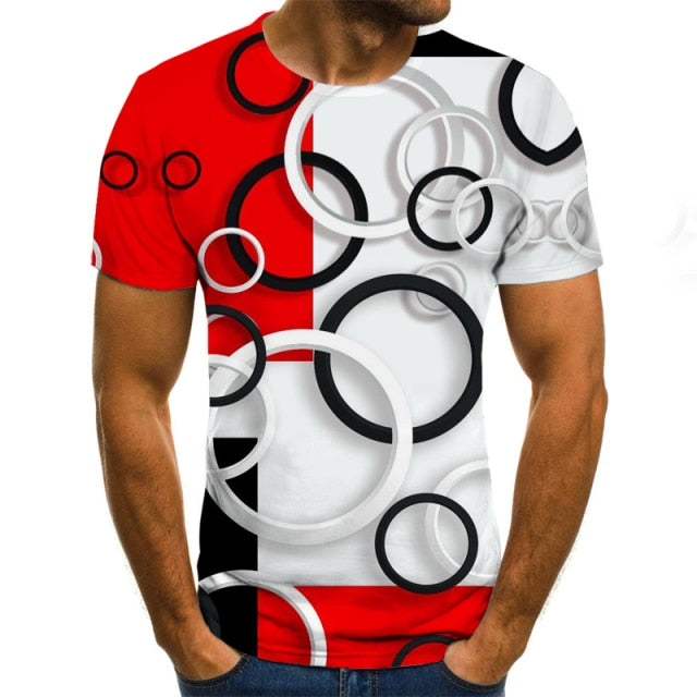 Summer Three-Dimensional Men T-Shirt Fashion O-Neck Casual Short Sleeve Oversized T-Shirt  Punk Style Casual Comfortable  Tops