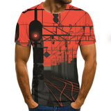 Summer Three-Dimensional Men T-Shirt Fashion O-Neck Casual Short Sleeve Oversized T-Shirt  Punk Style Casual Comfortable  Tops