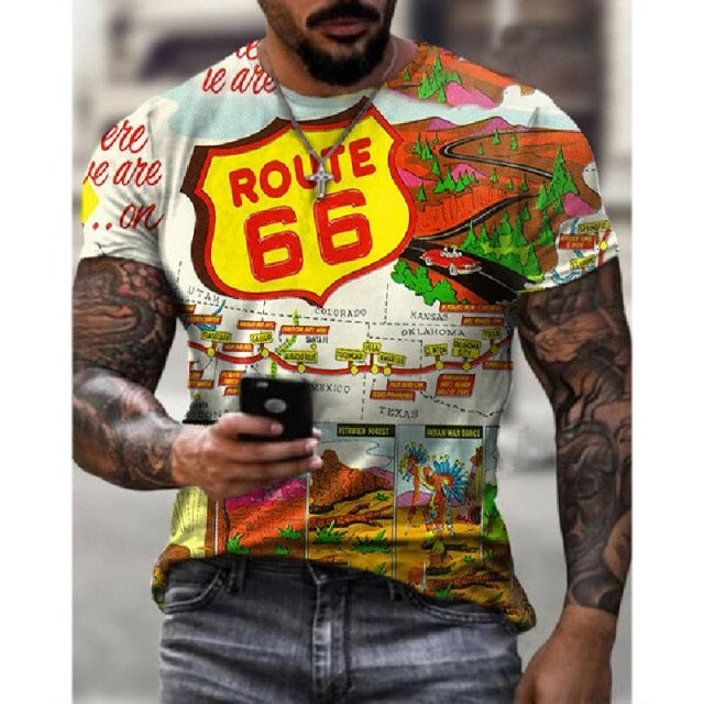 Summer Three-Dimensional Men T-Shirt Fashion O-Neck Casual Short Sleeve Oversized T-Shirt  Punk Style Casual Comfortable  Tops