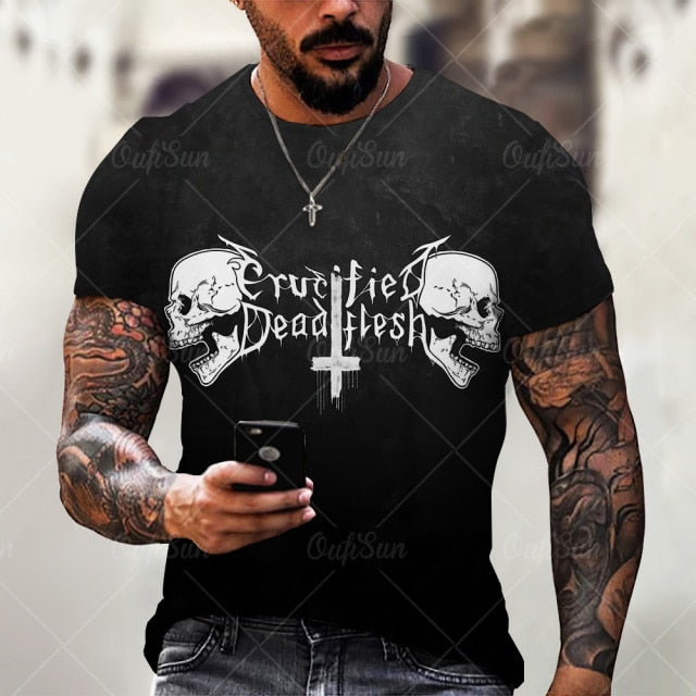 2021 Summer New Skull Printed T Shirt