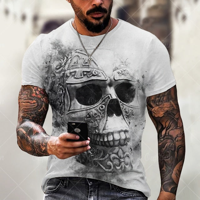 2021 Summer New Skull Printed T Shirt