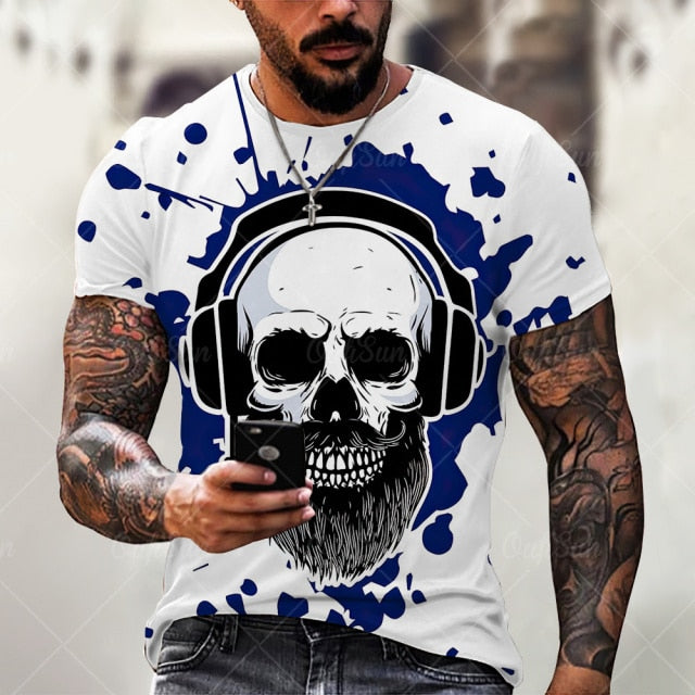 2021 Summer New Skull Printed T Shirt