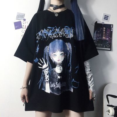 Women Oversize T Shirt White Cartoon Female Kawaii Tops Tee Short Sleeve Fashion Summer Funny T-Shirt For Girl Hip Hop Clothes