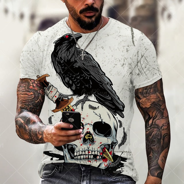 2021 Summer New Skull Printed T Shirt