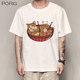 Men Catana Cool Summer Loose Men/Women T Shirt Casual Short Sleeve Cat Print Anime Tshirt Japanese Summer T-Shirt Tops Tee Shirt